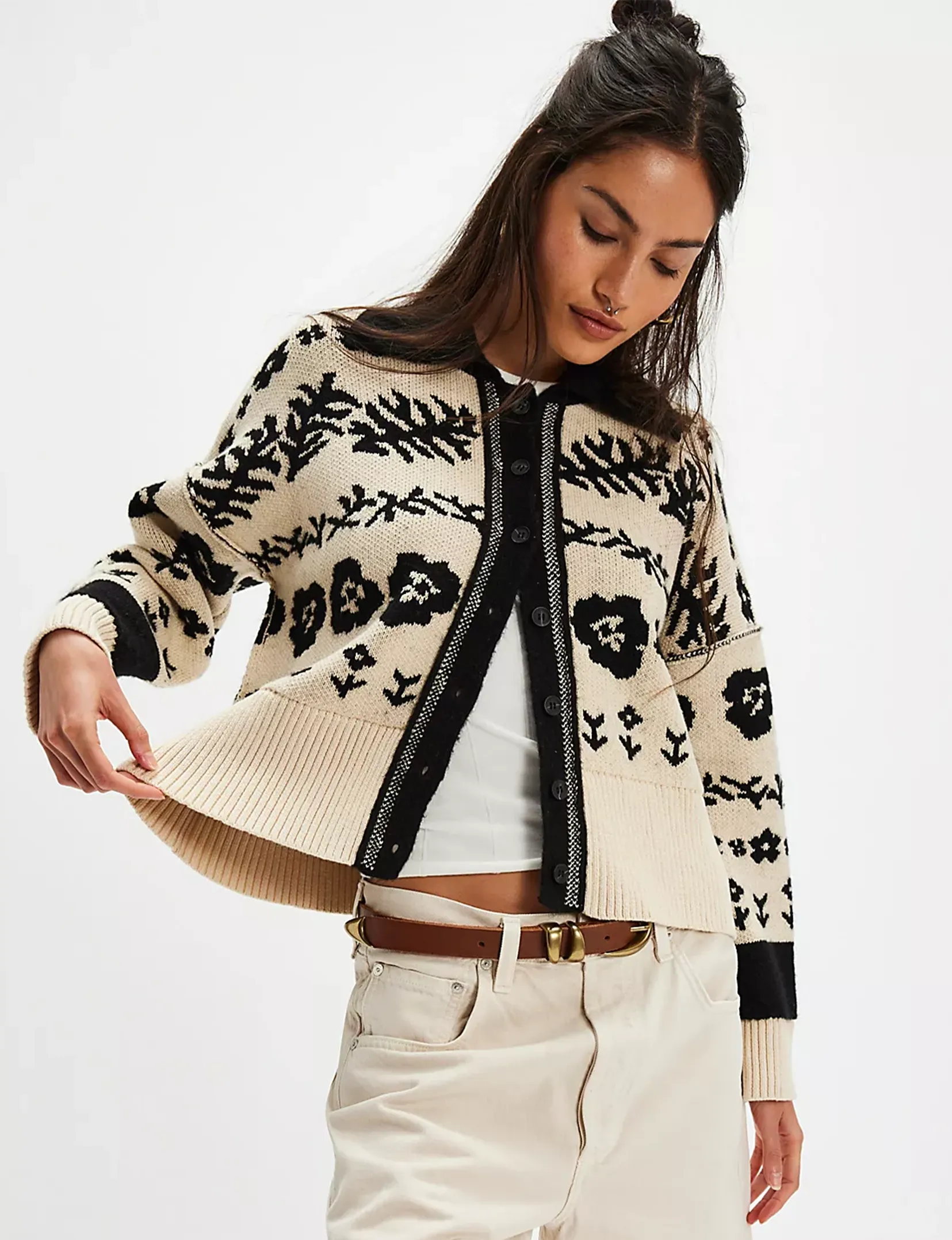 Casual Trend Shelby Cardigan, Neutral/Combo