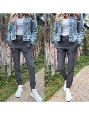 slim fit Gaya Cargo Joggers, Charcoal