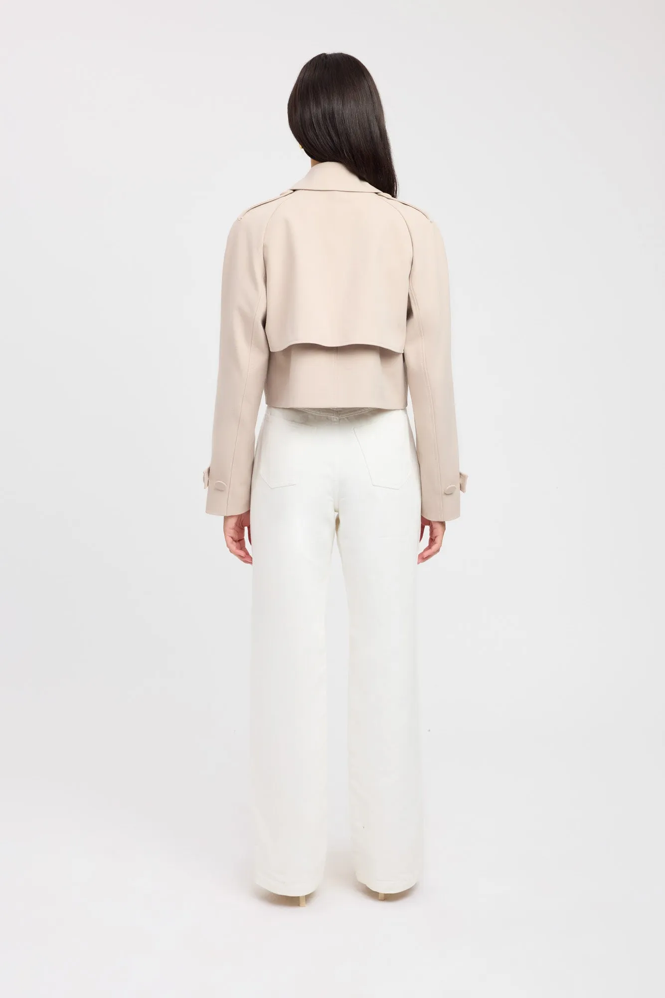 Berlin Cropped Trench Waist Belt Windproof Design