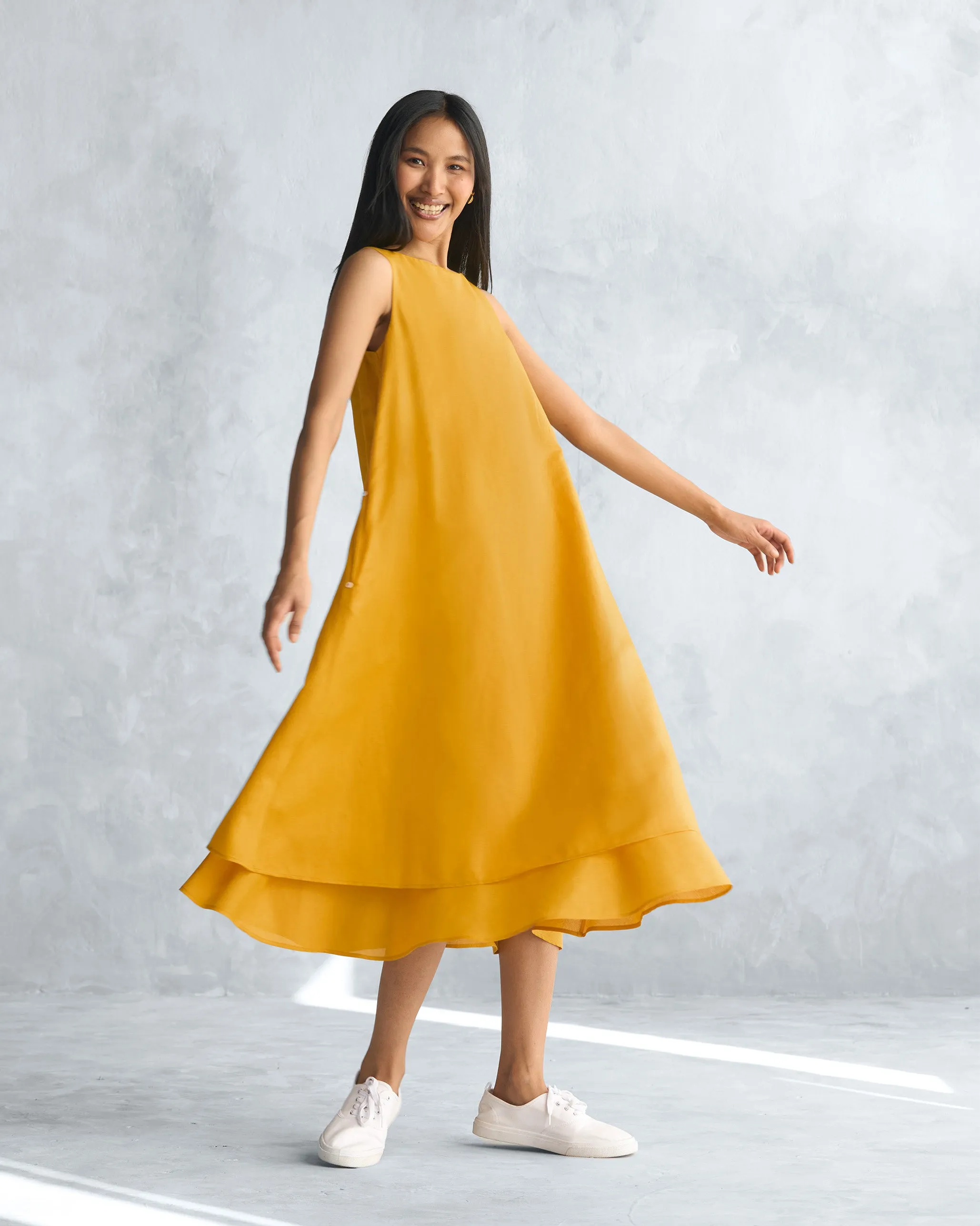 SeamlessConstruction Double Layer Dress - Ochre