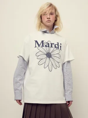 UNISEX TSHIRT FLOWERMARDI_IVORY NAVY Tight fit sexiness Active Outfit