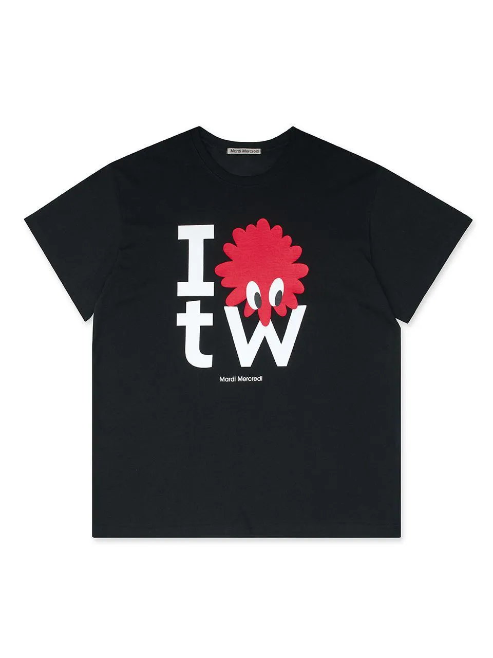 Playful Prints Relaxed fit style UNISEX TSHIRT I LOVE TW_BLACK