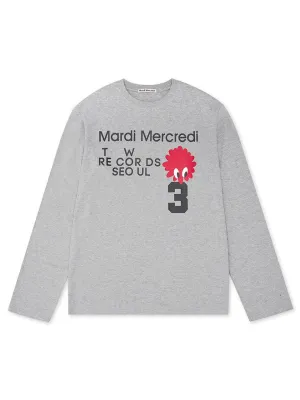 UNISEX TSHIRT LONG SLEEVE NO3. FLOWER MAN_GREY Cozy Fit Wear Fresh Outfit Style