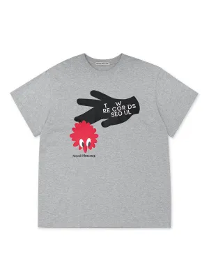 Chic Look Comfy Design Wear UNISEX TSHIRT TURNTABLE LOGO_GREY