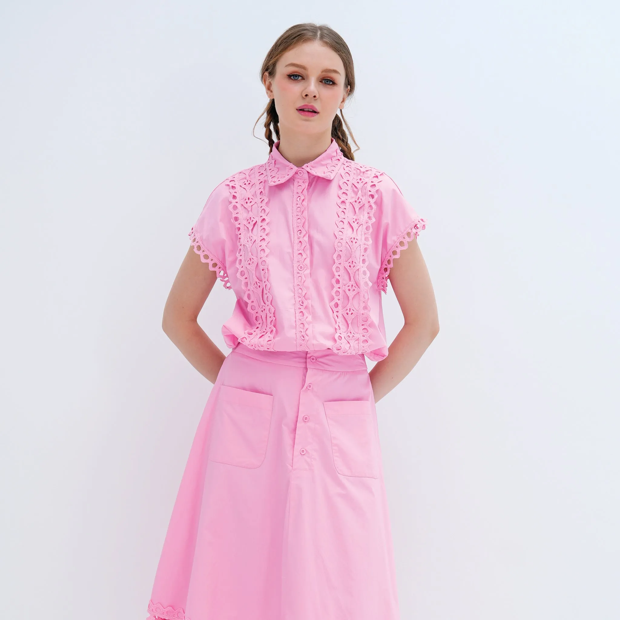 mix and match Performance Wear Blouse & Midi Skirt Set