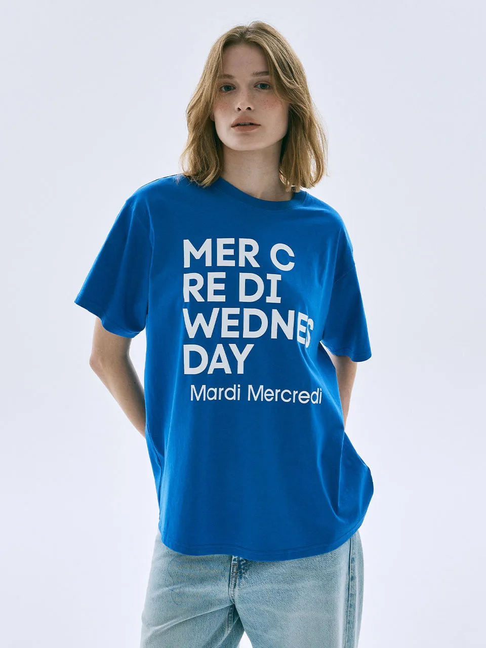 TSHIRT DU MERCREDI_VIVIDBLUE WHITE Urban Trend Look Weekend Comfort Wear