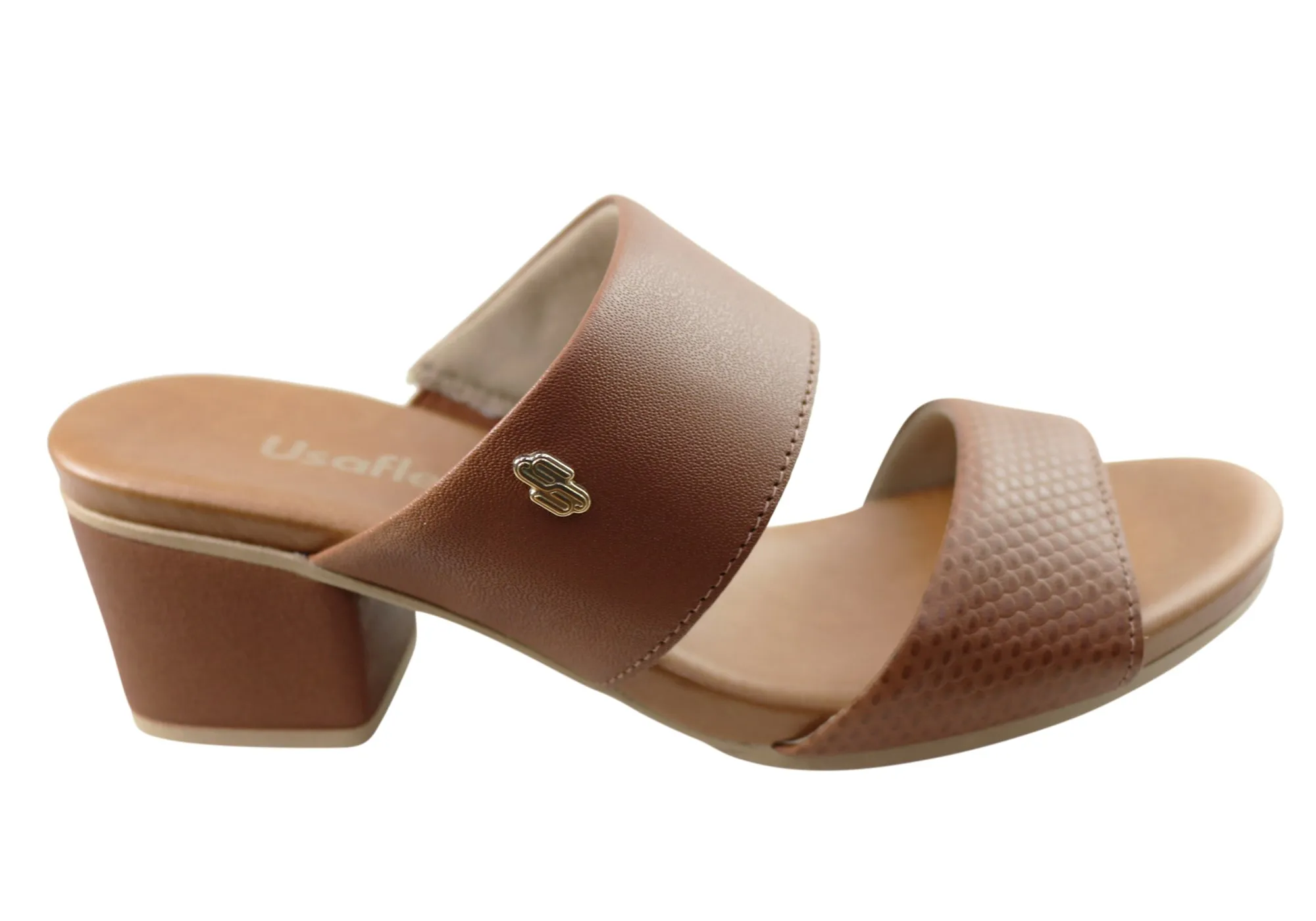 Chic Profile Bridal Stilettos Usaflex Anita Womens Comfortable Leather Low Heel Slides Sandals