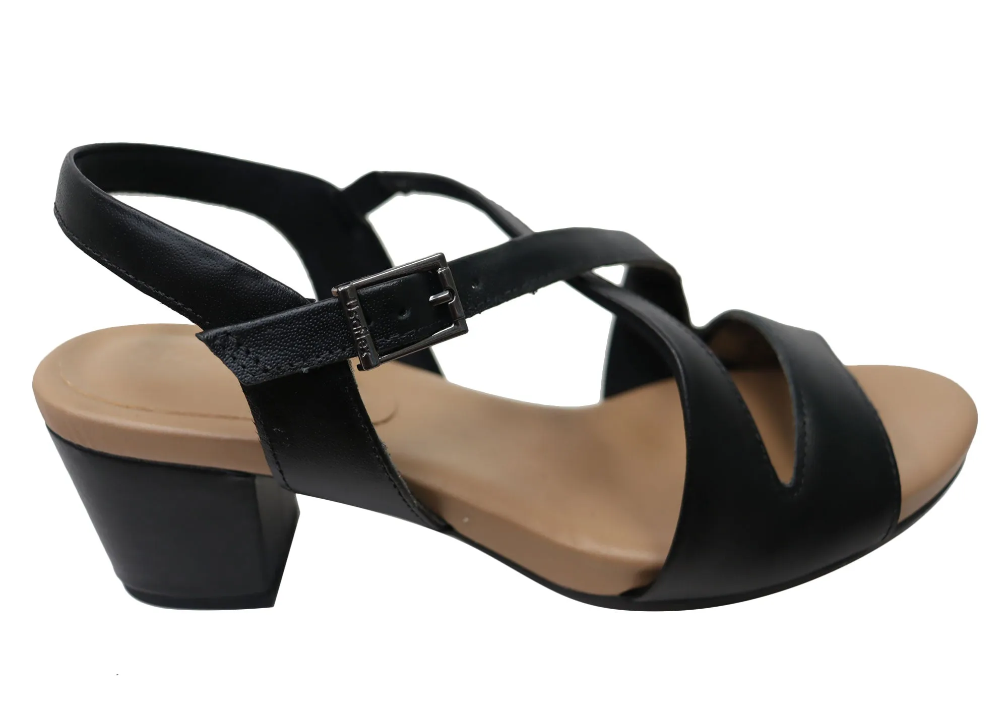 Usaflex Cassandra Womens Comfortable Leather Mid Heel Sandals Water Resistant