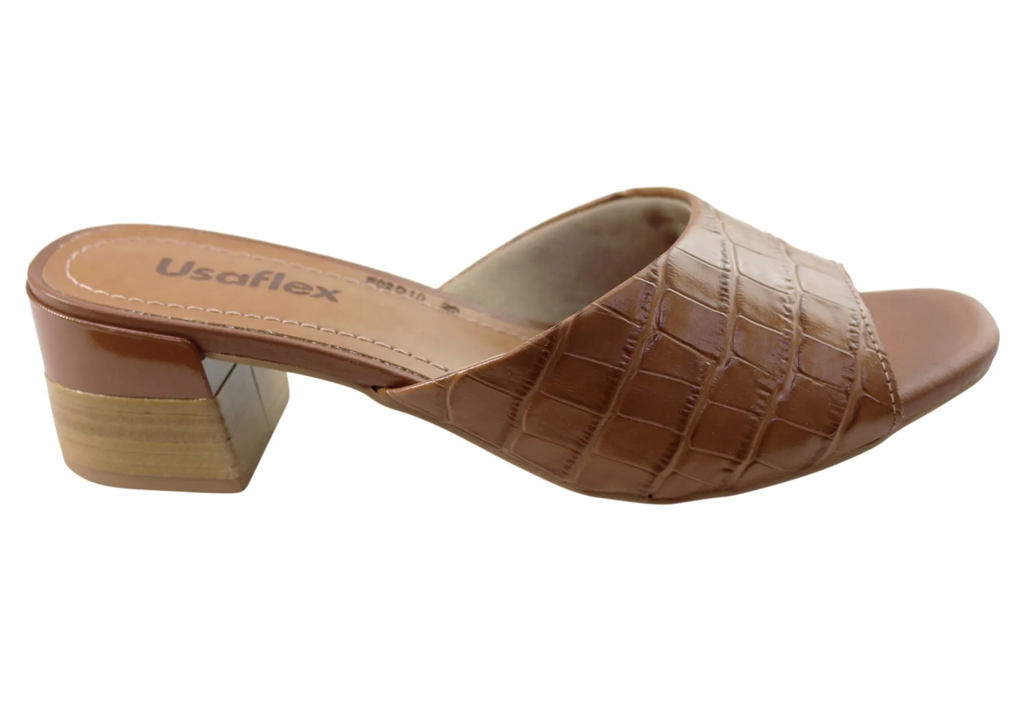 Stylish Look Comfortable Wedding Shoes Usaflex Mimosa Womens Comfortable Leather Low Heel Slides Sandals