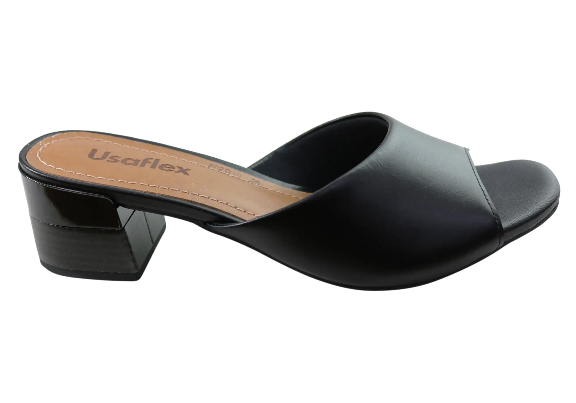 Usaflex Mimosa Womens Comfortable Leather Low Heel Slides Sandals Luxe Wedding Footwear