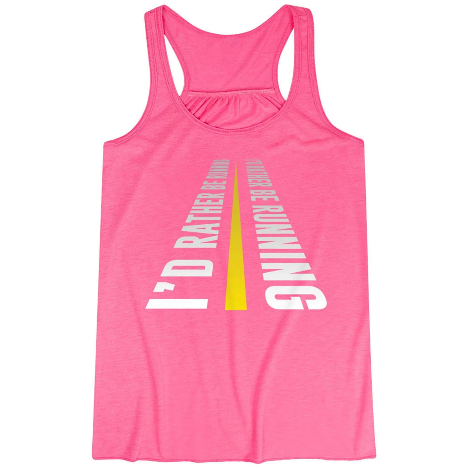 Flowy Racerback Tank Top - I'd Rather Be Running Sweat Wicking Properties