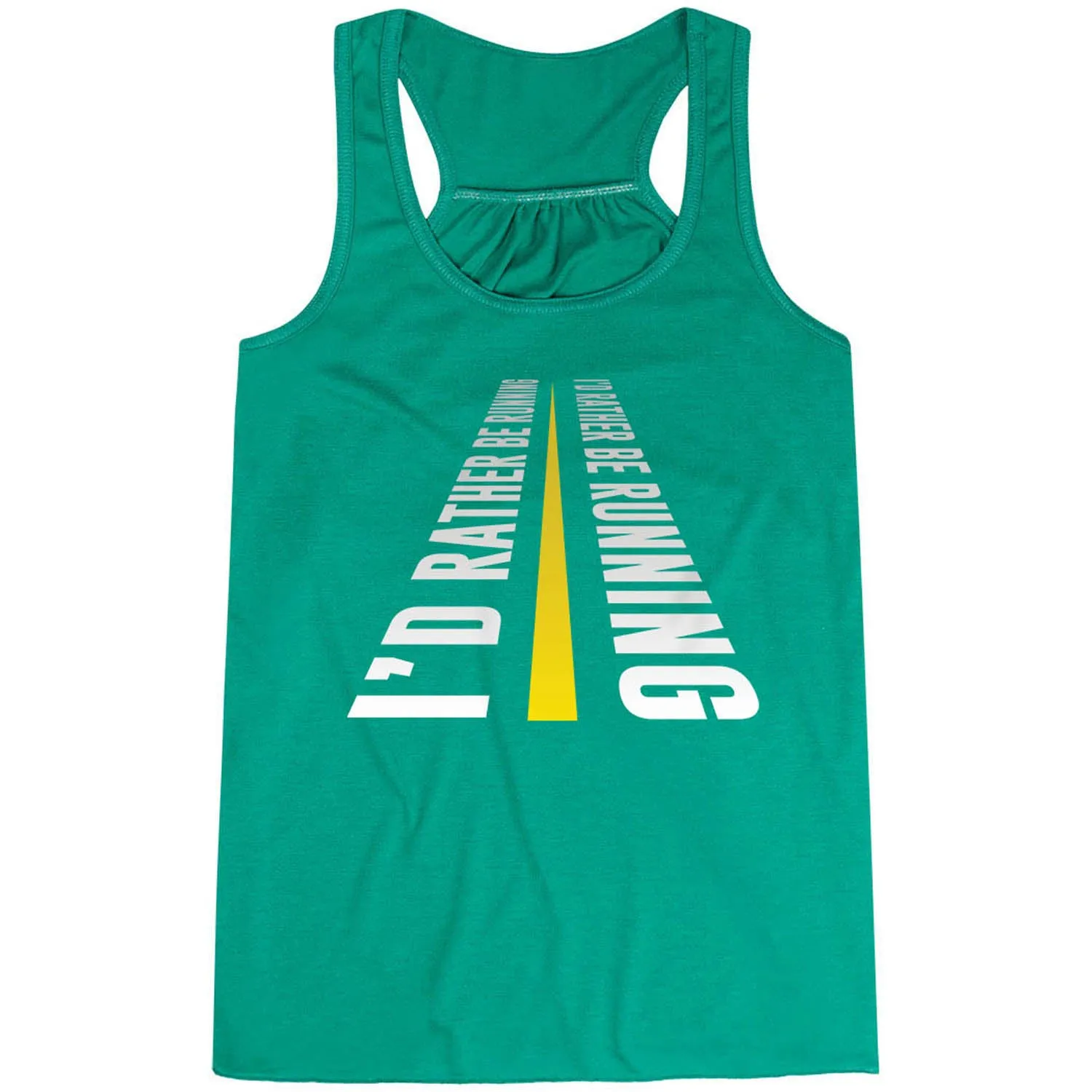 manned Quick Freshness Flowy Racerback Tank Top - I'd Rather Be Running