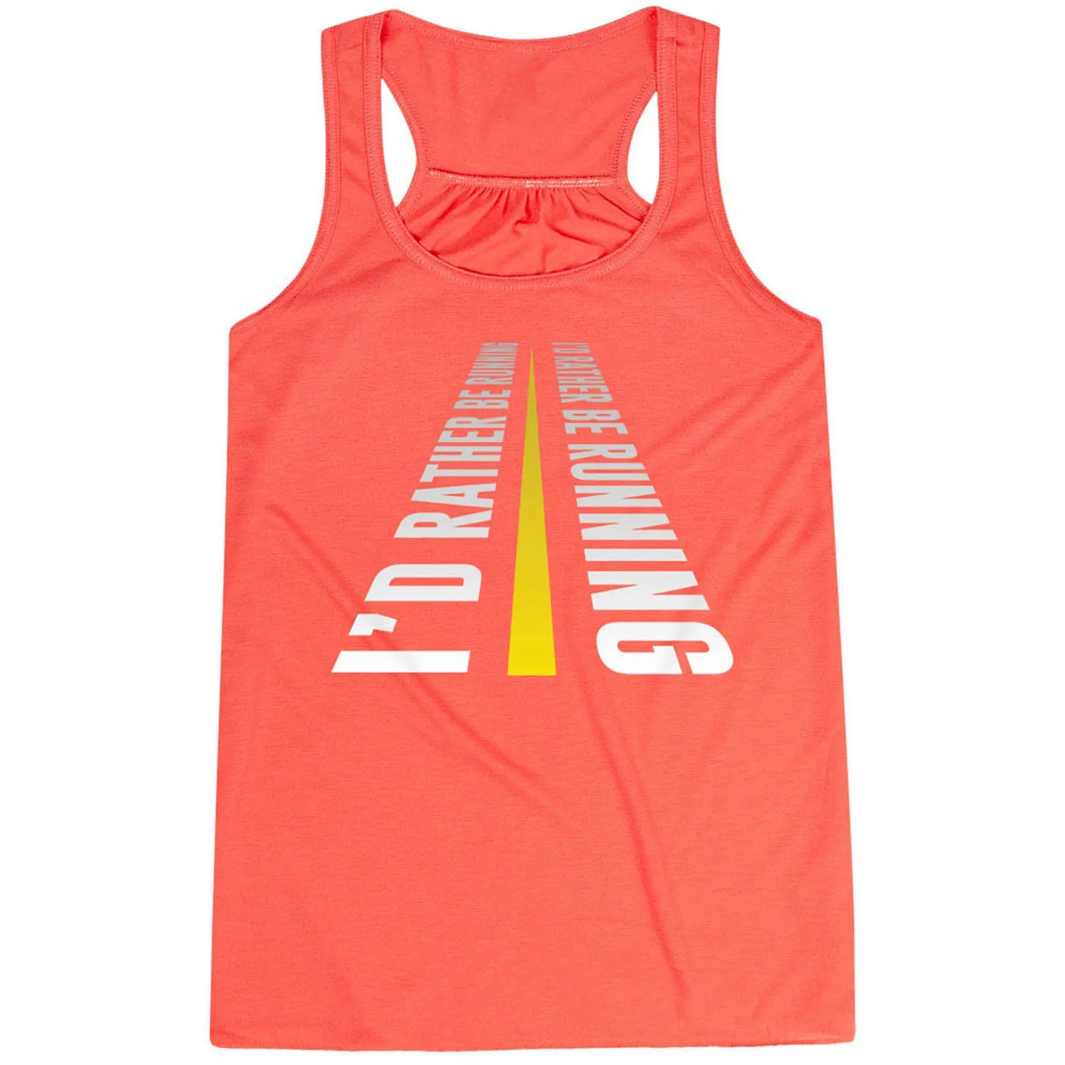 Modern Flowy Racerback Tank Top - I'd Rather Be Running