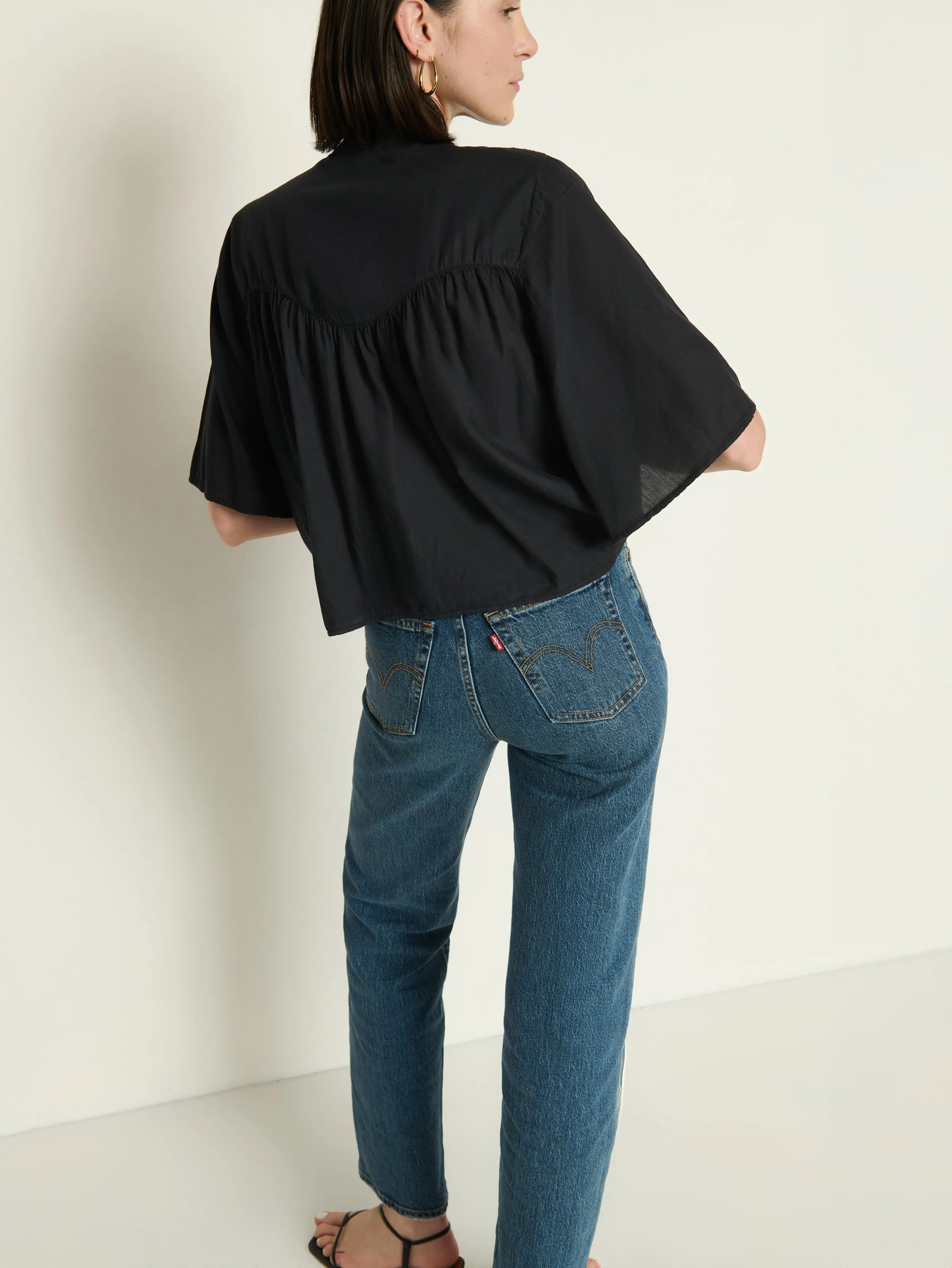 Breathable touch Fashion Fit Valerie Tie Neck Top