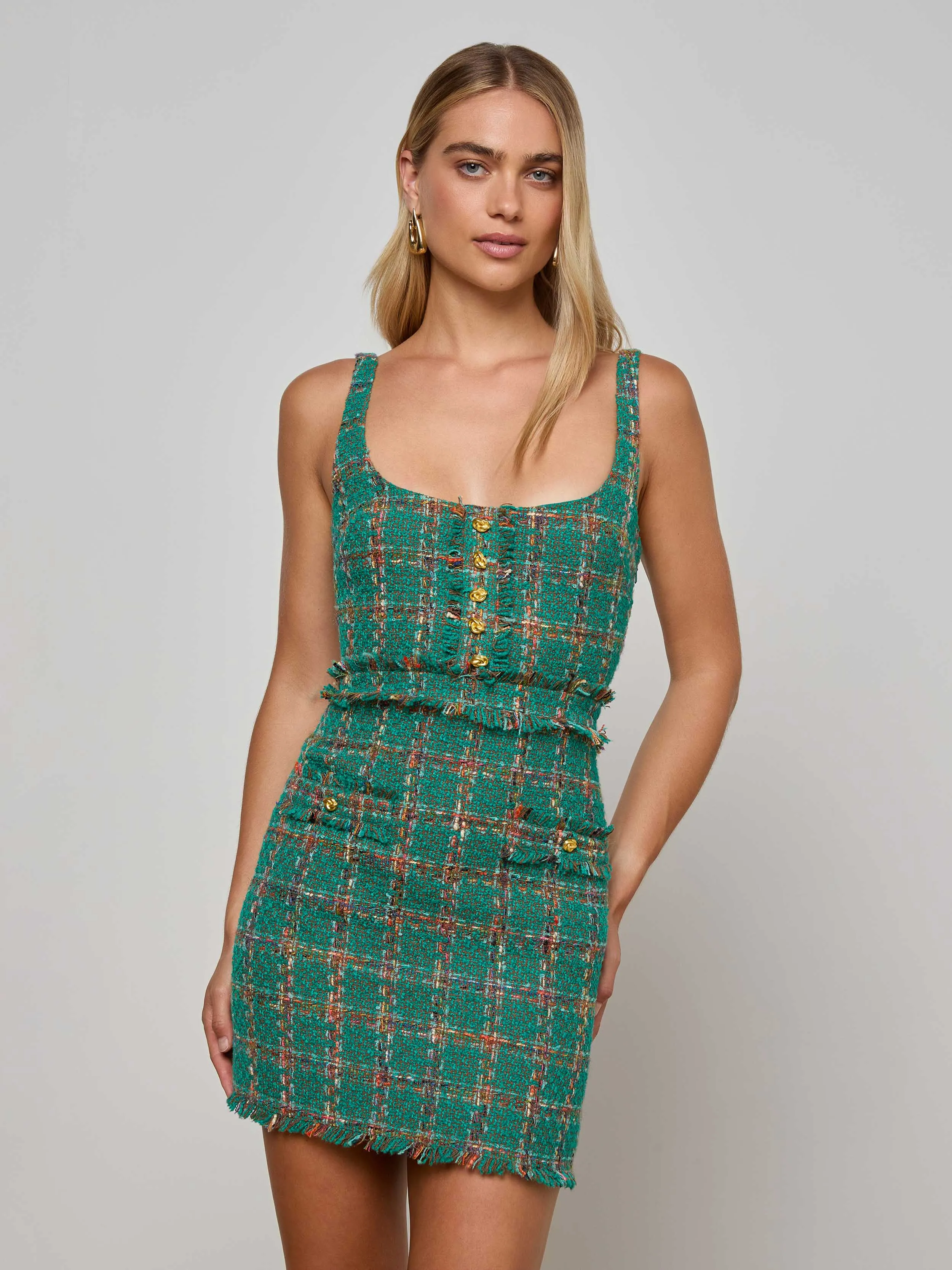 Professional Comfort Airy Movement Valli Tweed Mini Dress