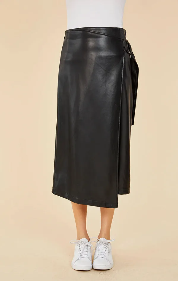 Vegan Leather Wrap Skirt Senior Style
