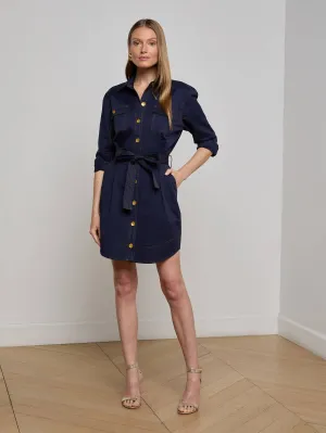 Mini-Length Button-front Velma Shirt Dress