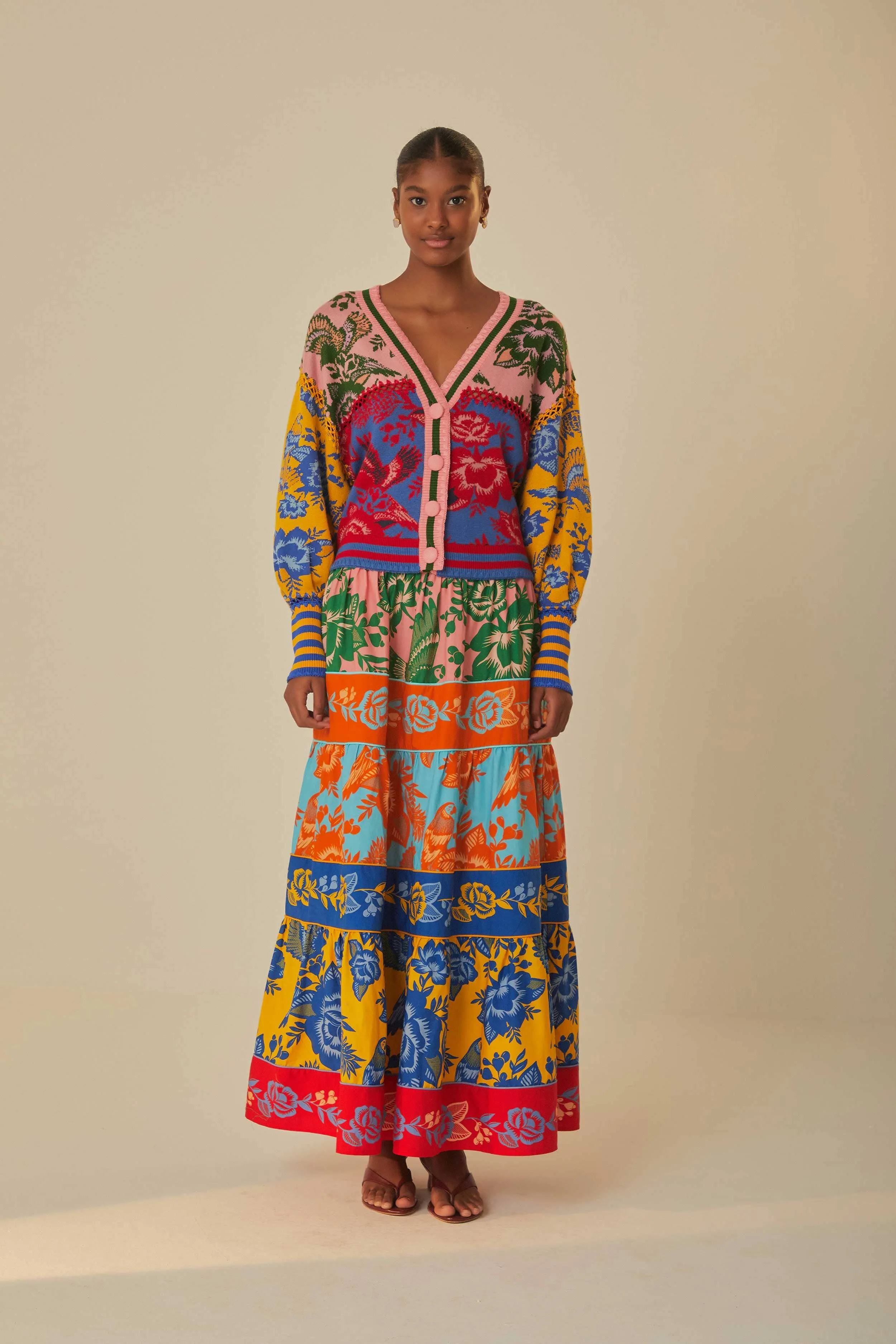 Lace Floral Patch Knit Cardigan Timeless Feel