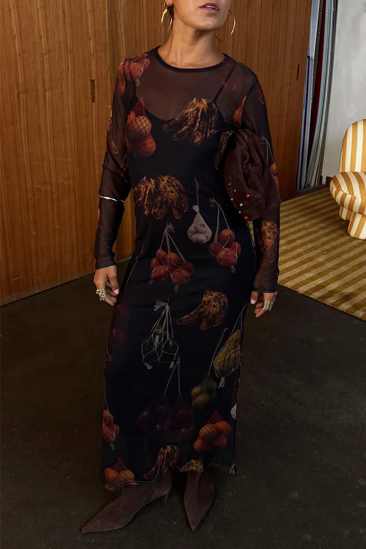 Warm Undertone Verduras Mesh Dress