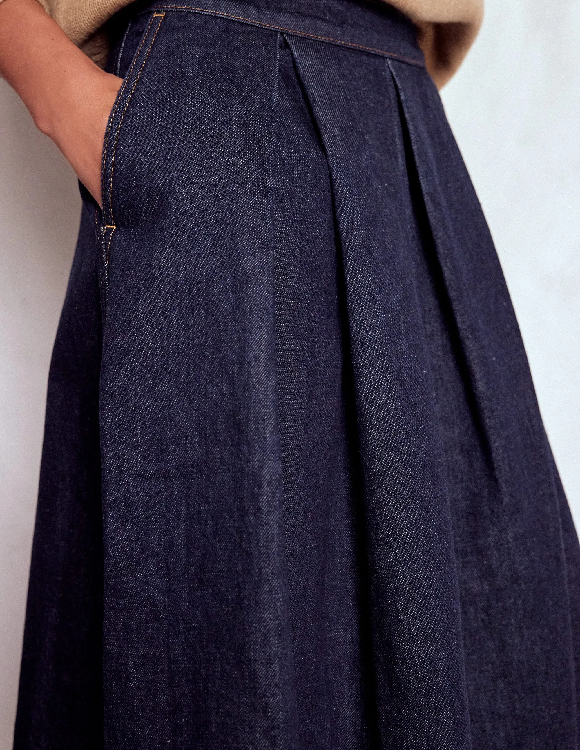 Verity Denim Midi Skirt-Indigo Global Inspiration