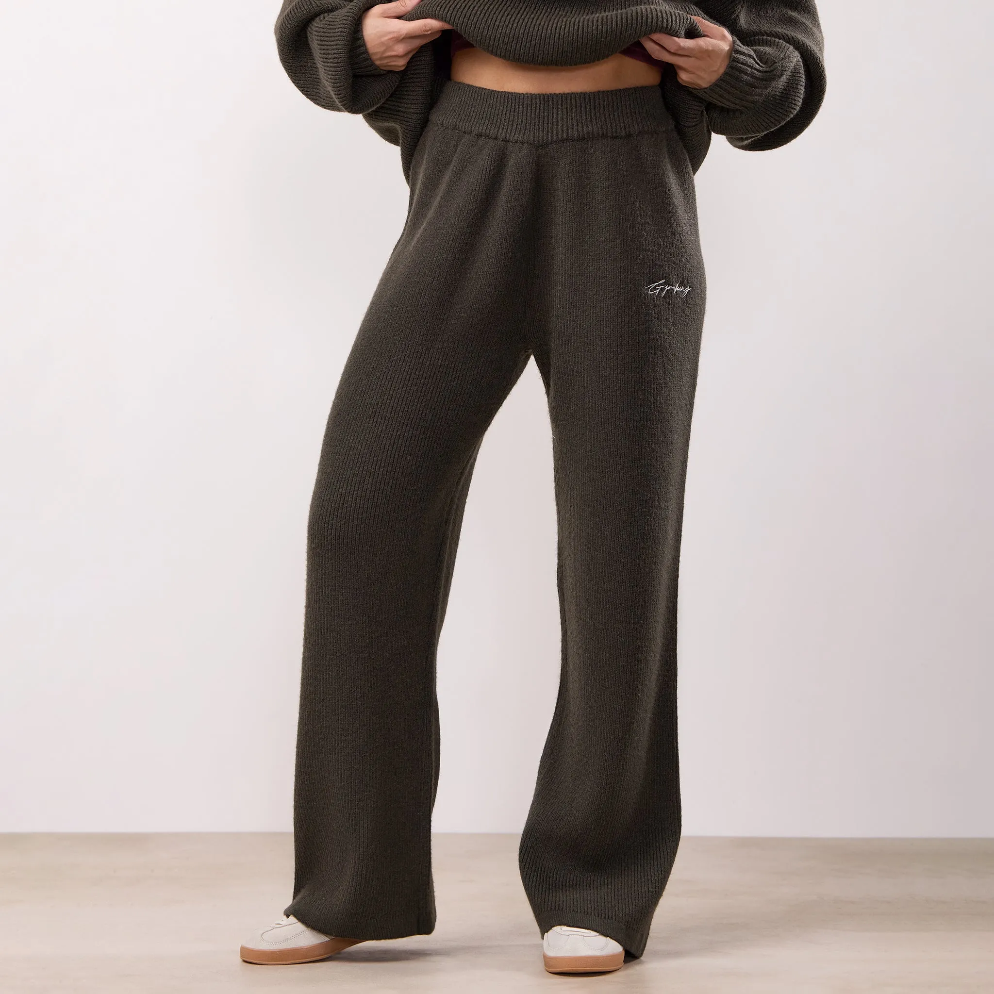 Gym King Rib Knit Trouser - Warm Khaki All-Purpose Comfort