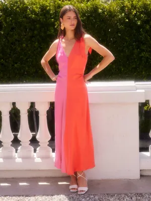 Chic and Flattering Verity Two-Tone Midi Dress