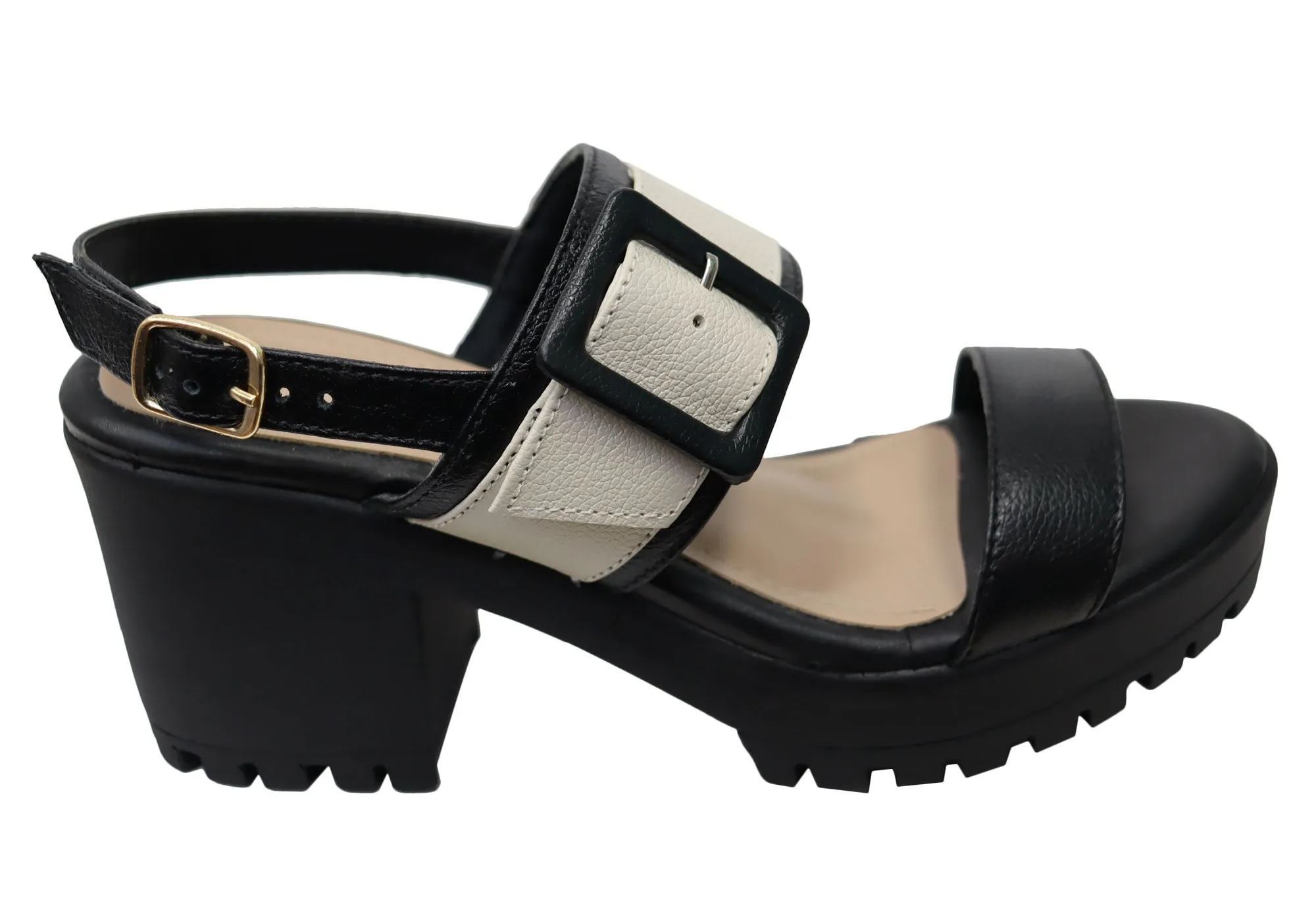 Leather Upper Wear resistant Via Paula Jayla Womens Brazilian Comfortable Leather Platform Heels