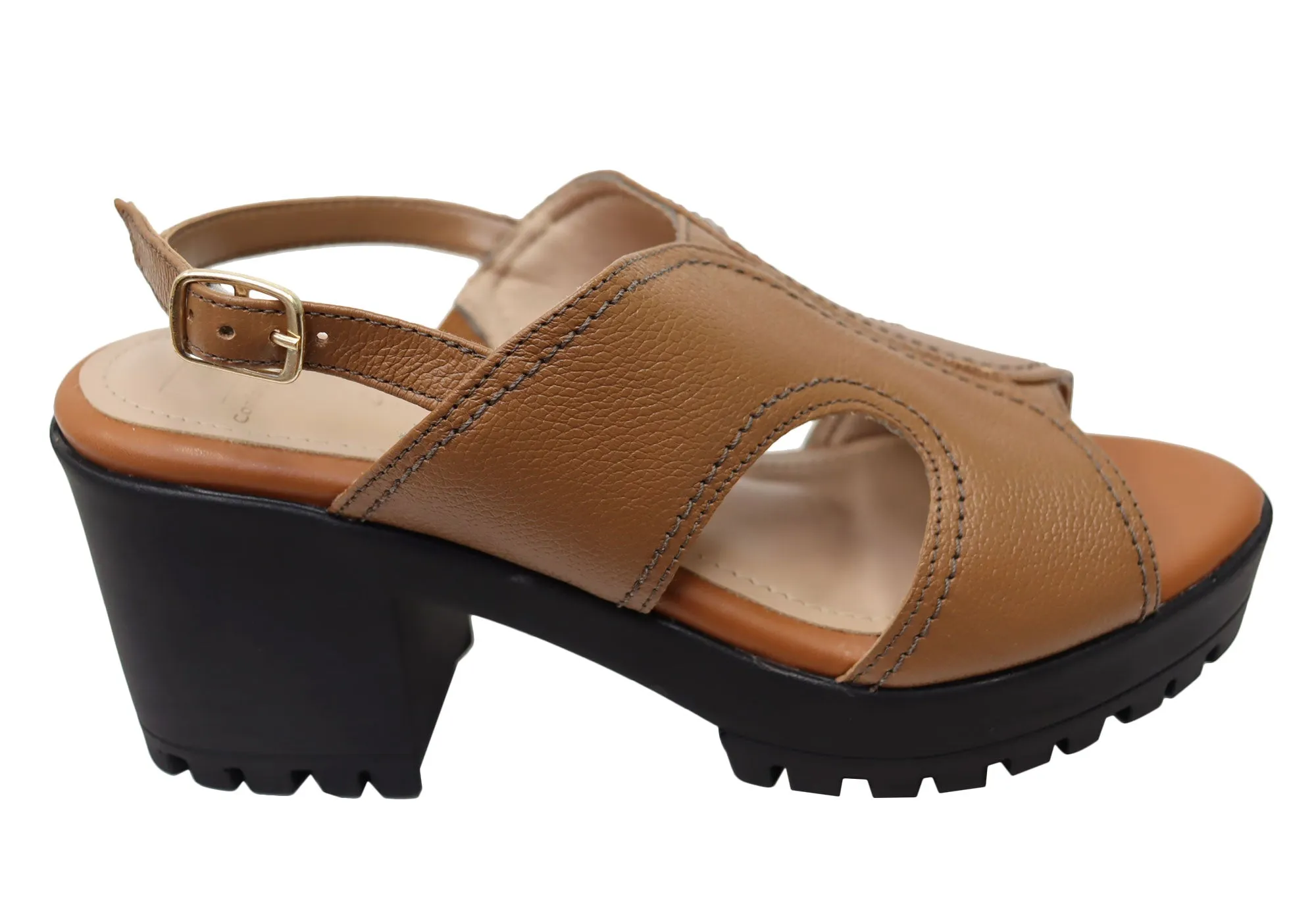 Ventilated Design Via Paula Neolla Womens Brazilian Comfortable Leather Platform Heels