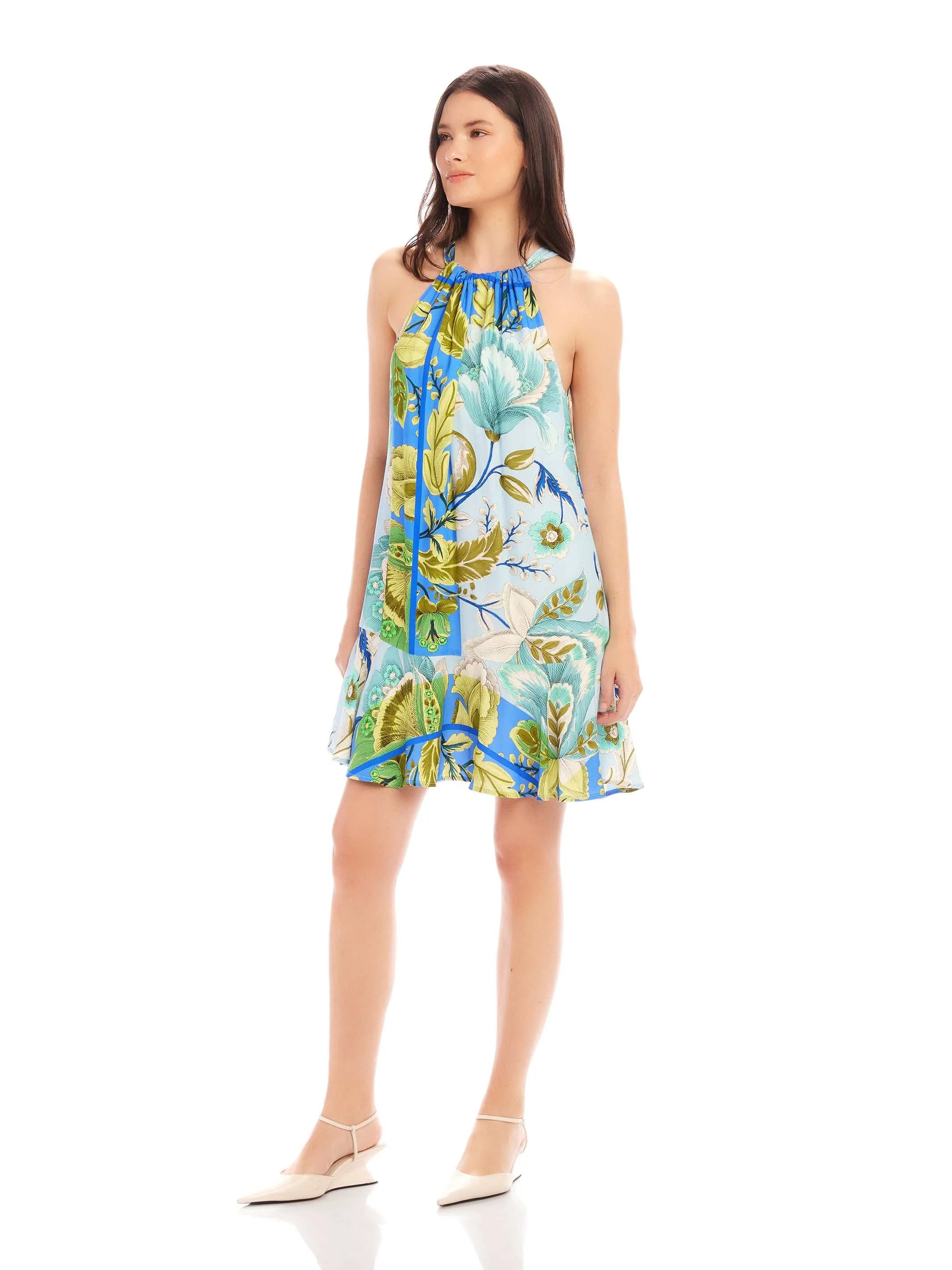 Brenda Ruffle Hem Dress High-Neck Graduation-Event