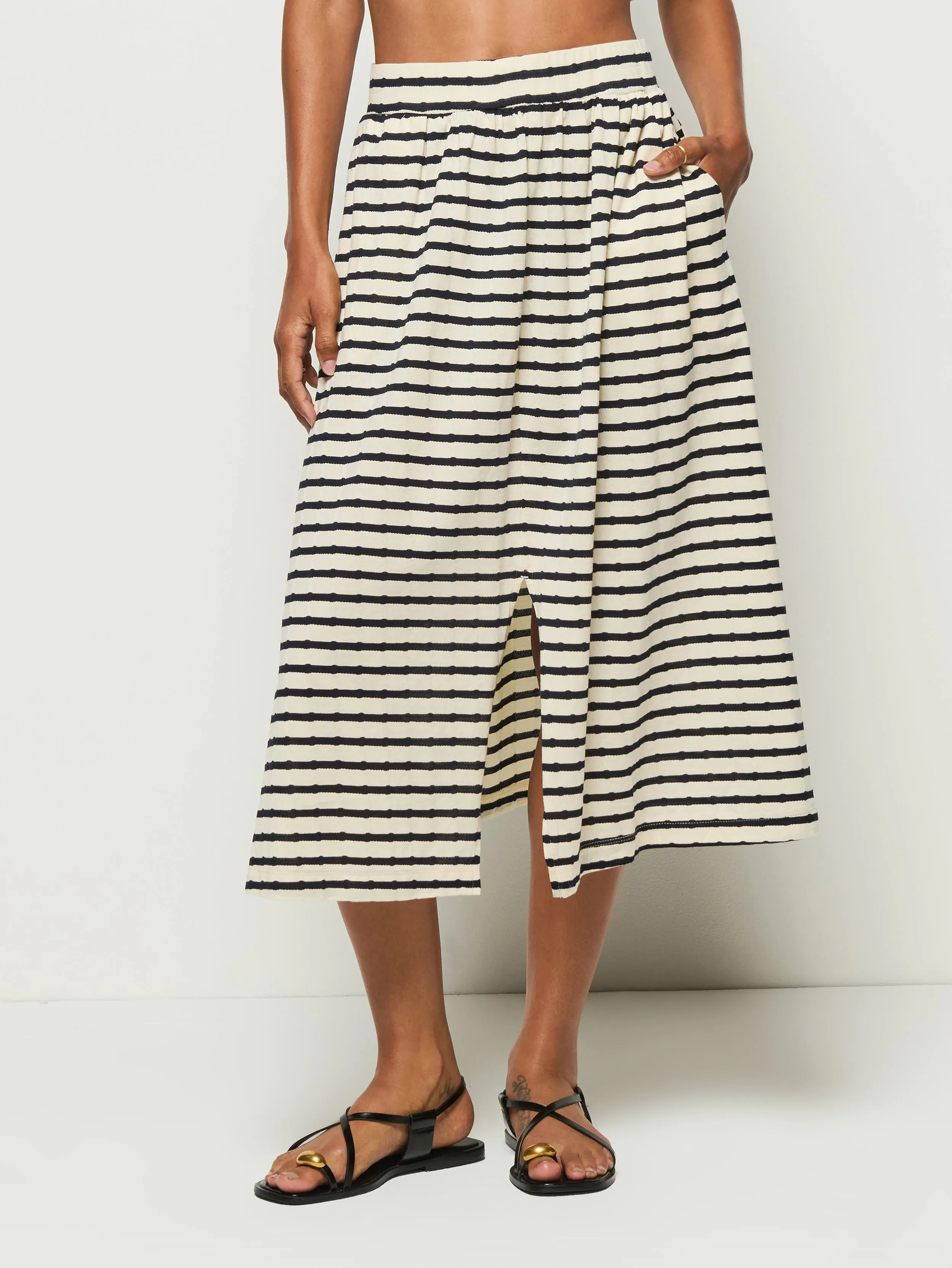 Vida Midi Skirt Stretch Material