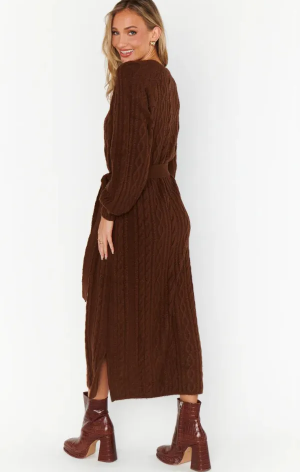 Barb Sweater Dress Velvet-Sleeve