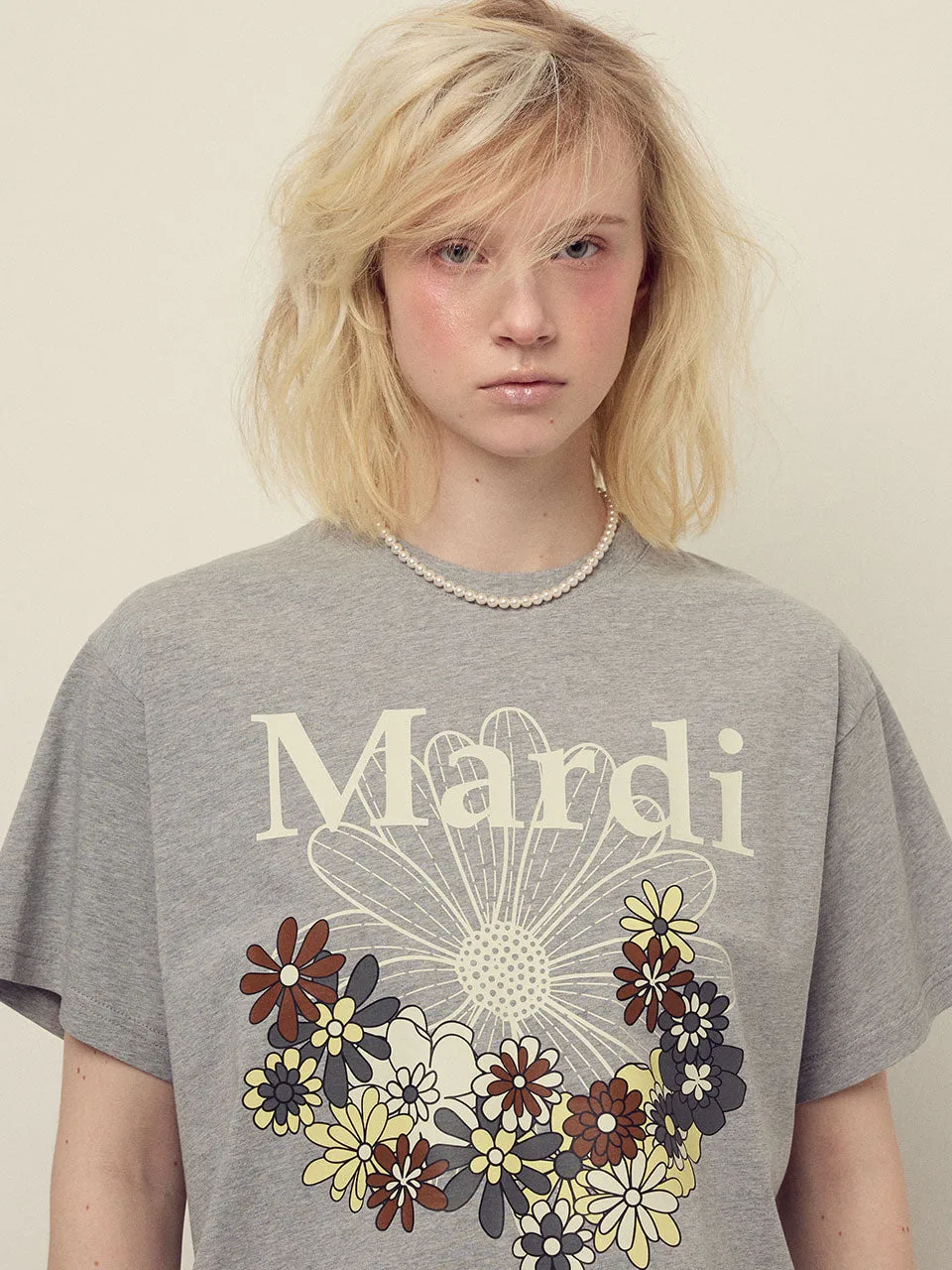 TSHIRT FLOWERMARDI JARDIN_GREY IVORY Cool Style