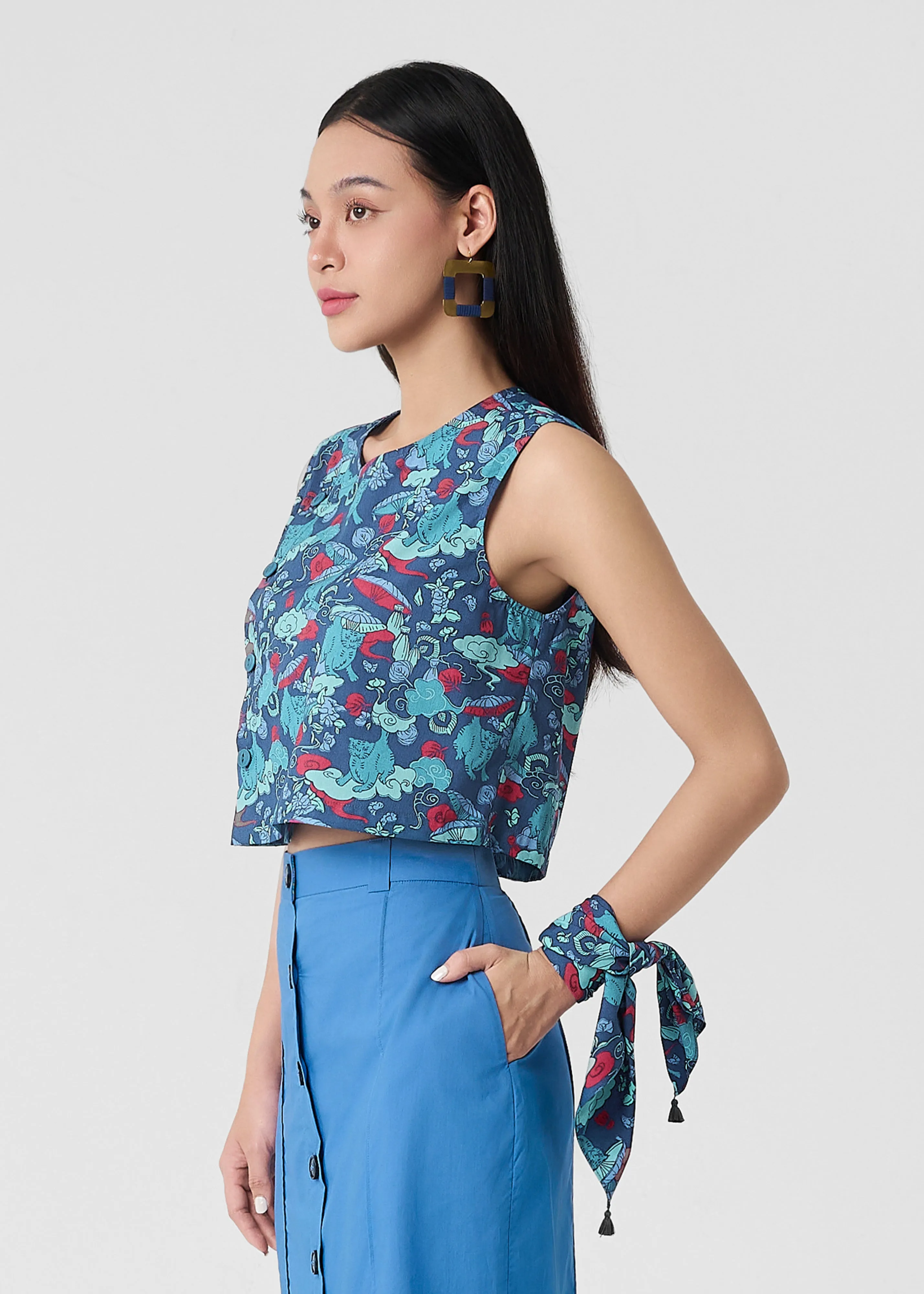 High-Quality Fabric Silver Glow VOLANS - JUNGLE CAT