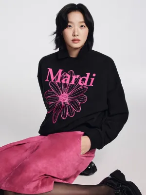 Soft Wear Go-to Wear SWEATSHIRT FLOWERMARDI_BLACK FUCHSIA