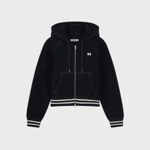 product office appropriateness slim fit Wales Bonner Boiled Wool Jersey October Hoodie - Navy