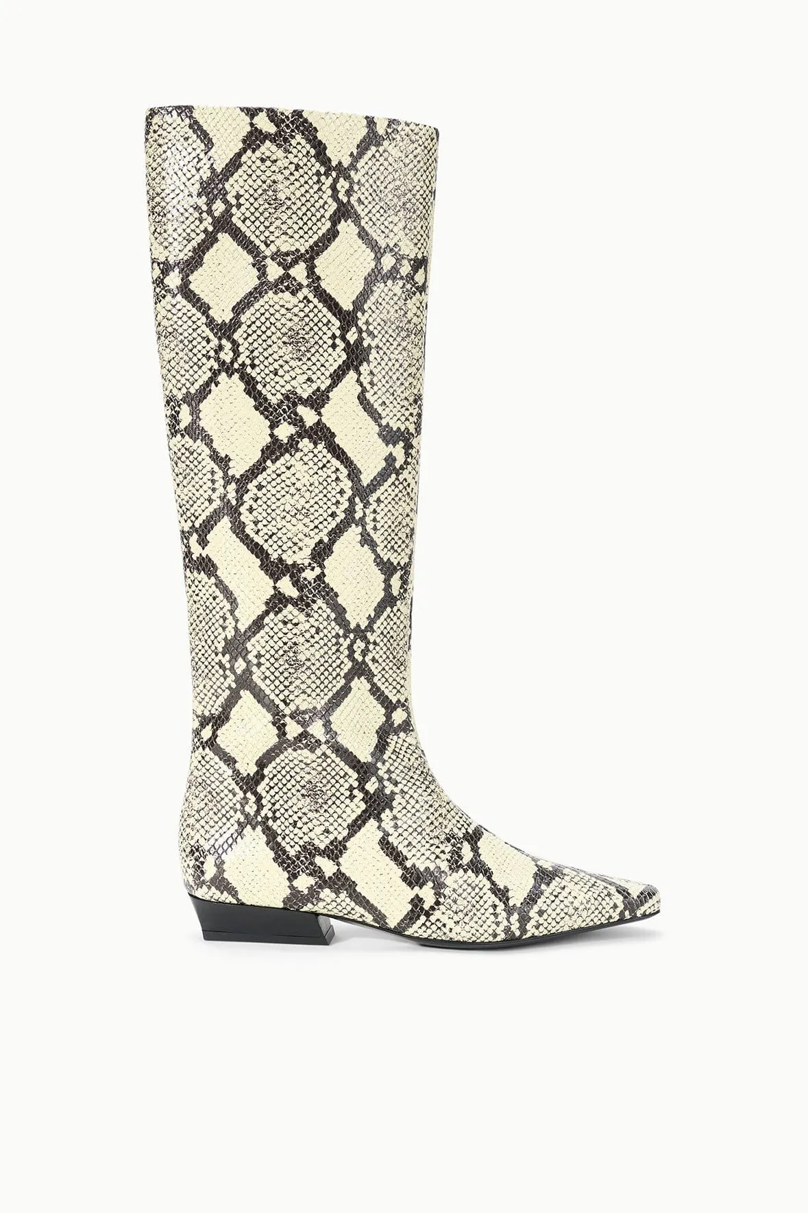Moisture   Wicking WALLY FLAT BOOT | WHITE SNAKE
