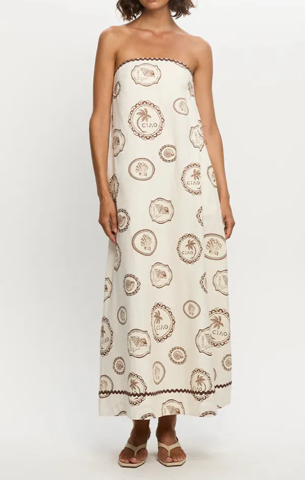 Linen Love Everyday-Use Ciao Strapless Maxi Dress