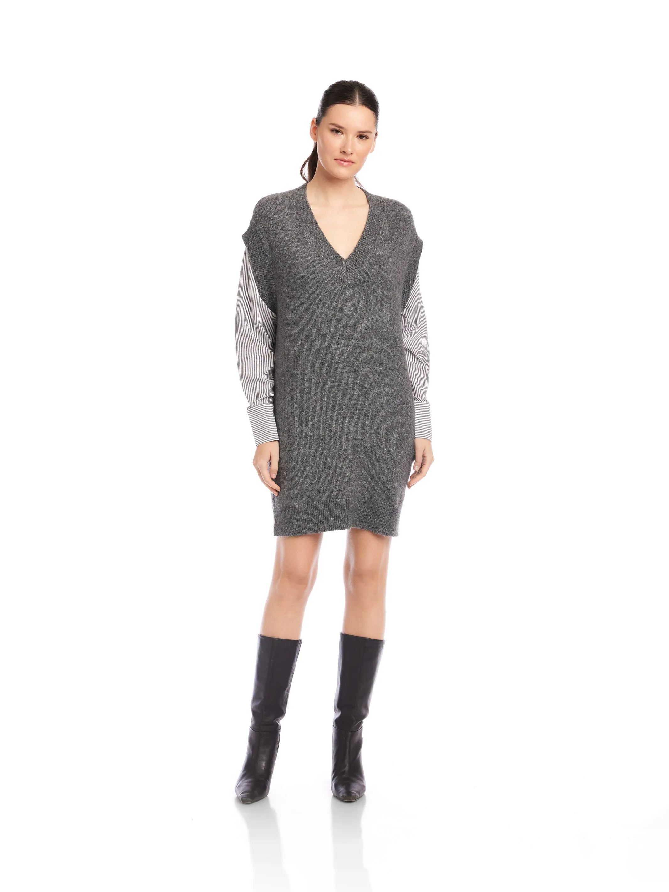 Color-Blocked Sally Mixed Media Dress