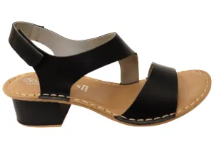 Elegant Feel Statement style Andacco Amber Womens Comfortable Brazilian Leather Low Heel Sandals