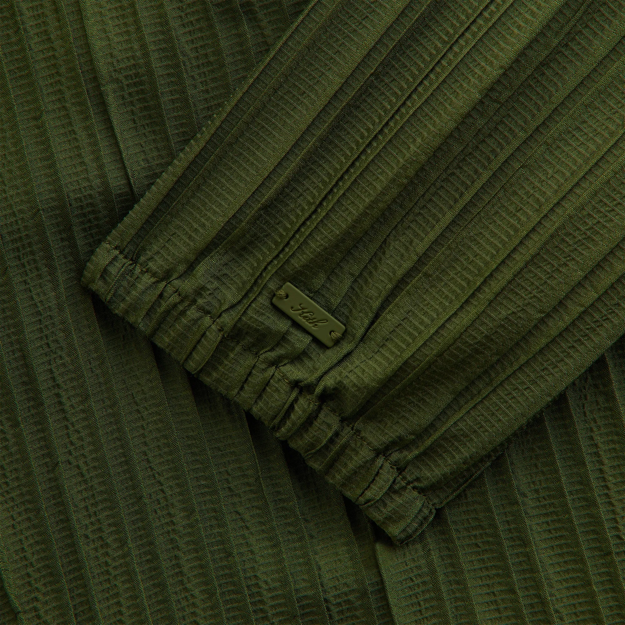 Formal Casual Kith Women Umi Plisse Drawstring Hoodie - Kelp