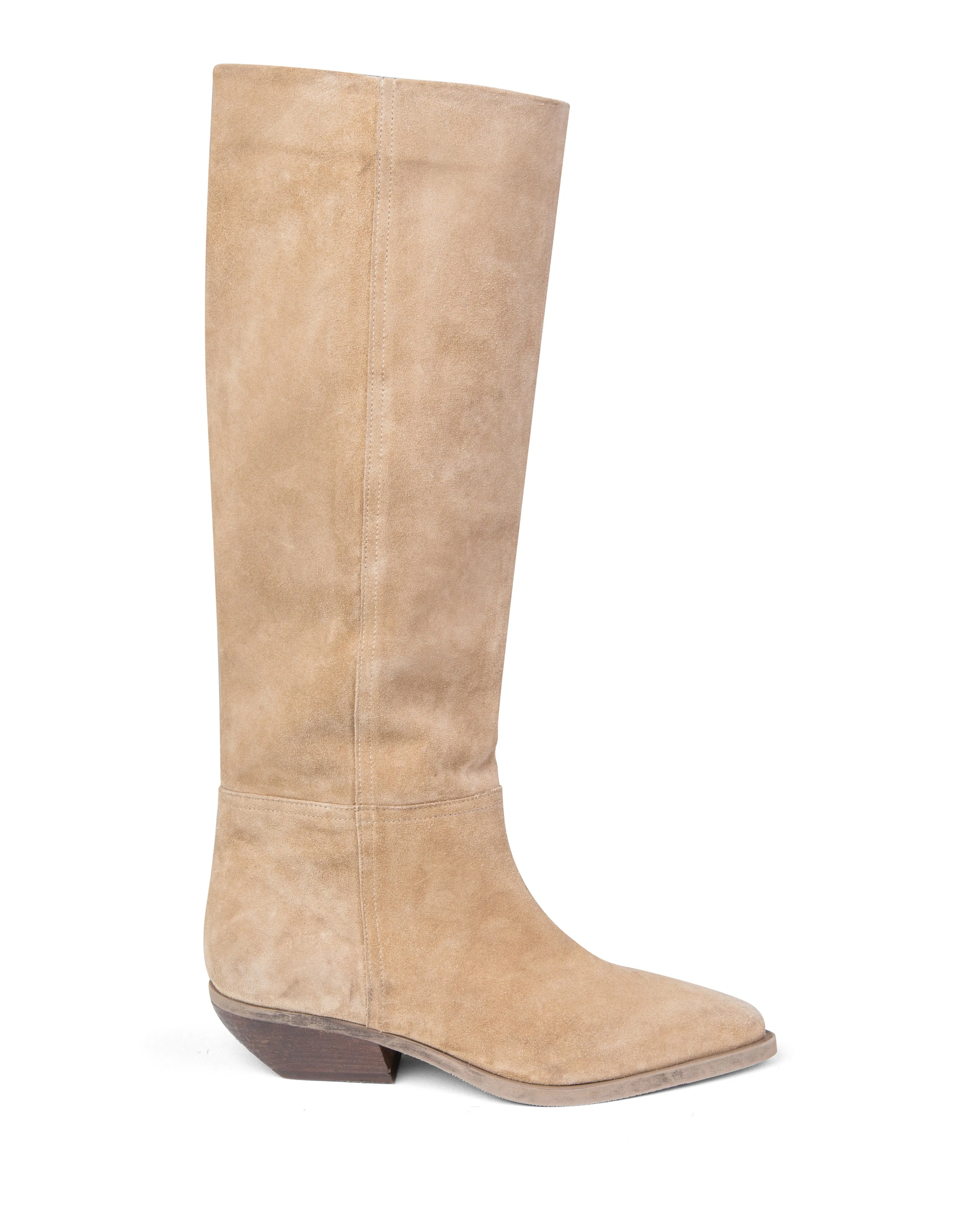 Western Knee High Boot Beige Suede E4522 Bold Life