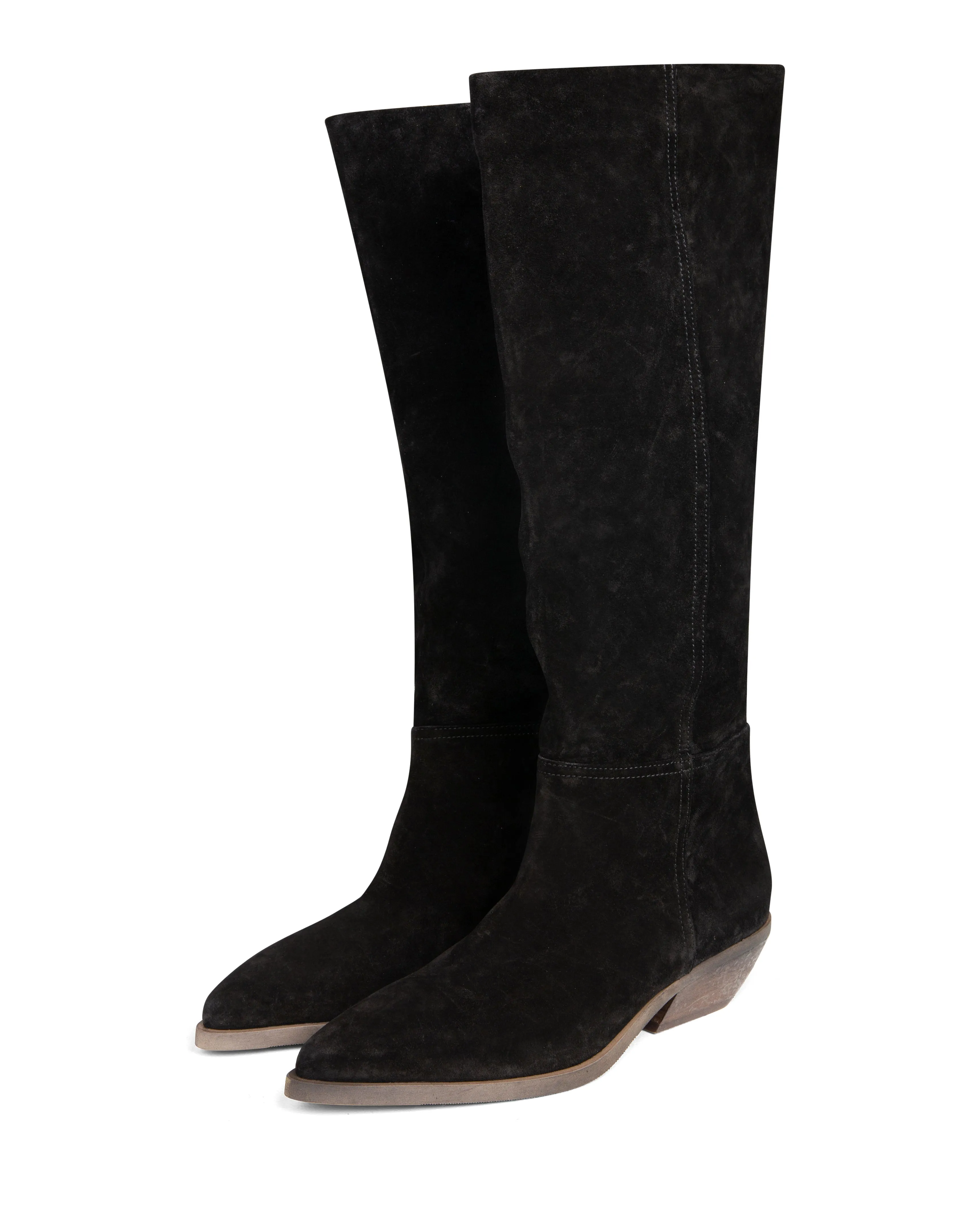 Western Knee High Boot Black Suede E4522 Soft Interior Hunting Trip