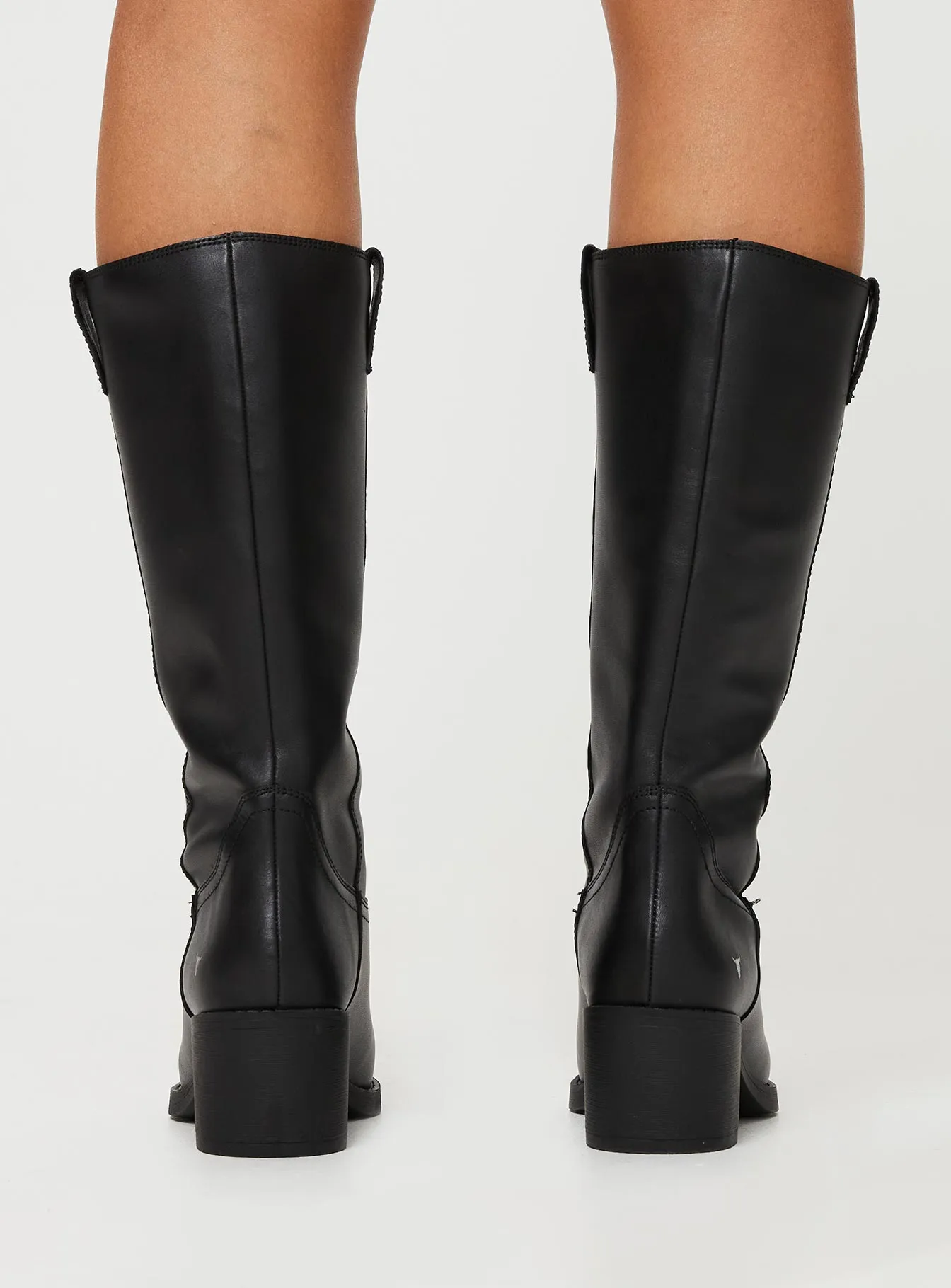 Windsor Smith Howler Knee High Boots Black Action Mode Rubber Sole