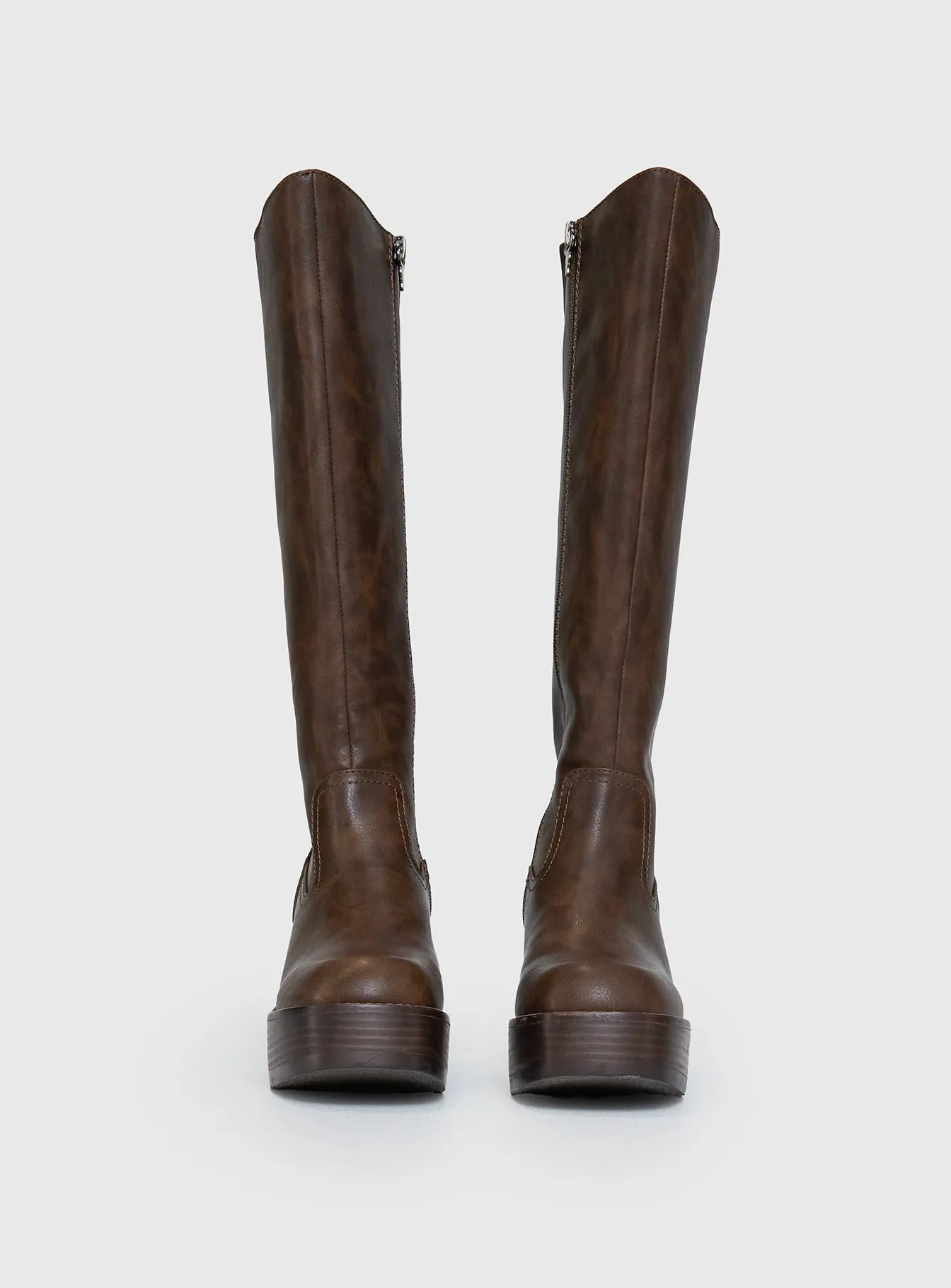 Premium Texture Windsor Smith Nowhere Boots Dark Brown