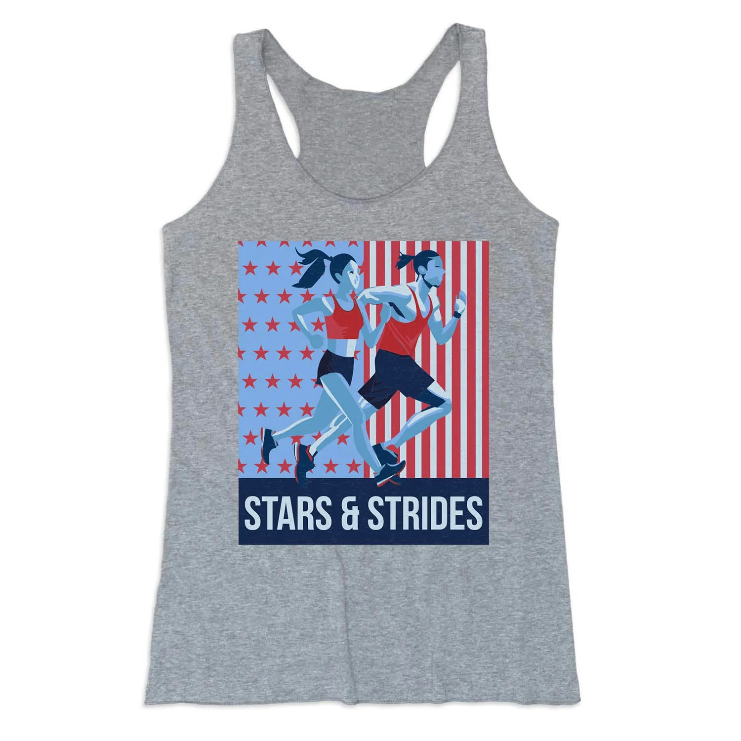 Women's Everyday Tank Top - Stars and Strides Ergonomic Pattern Design Soft Cool
