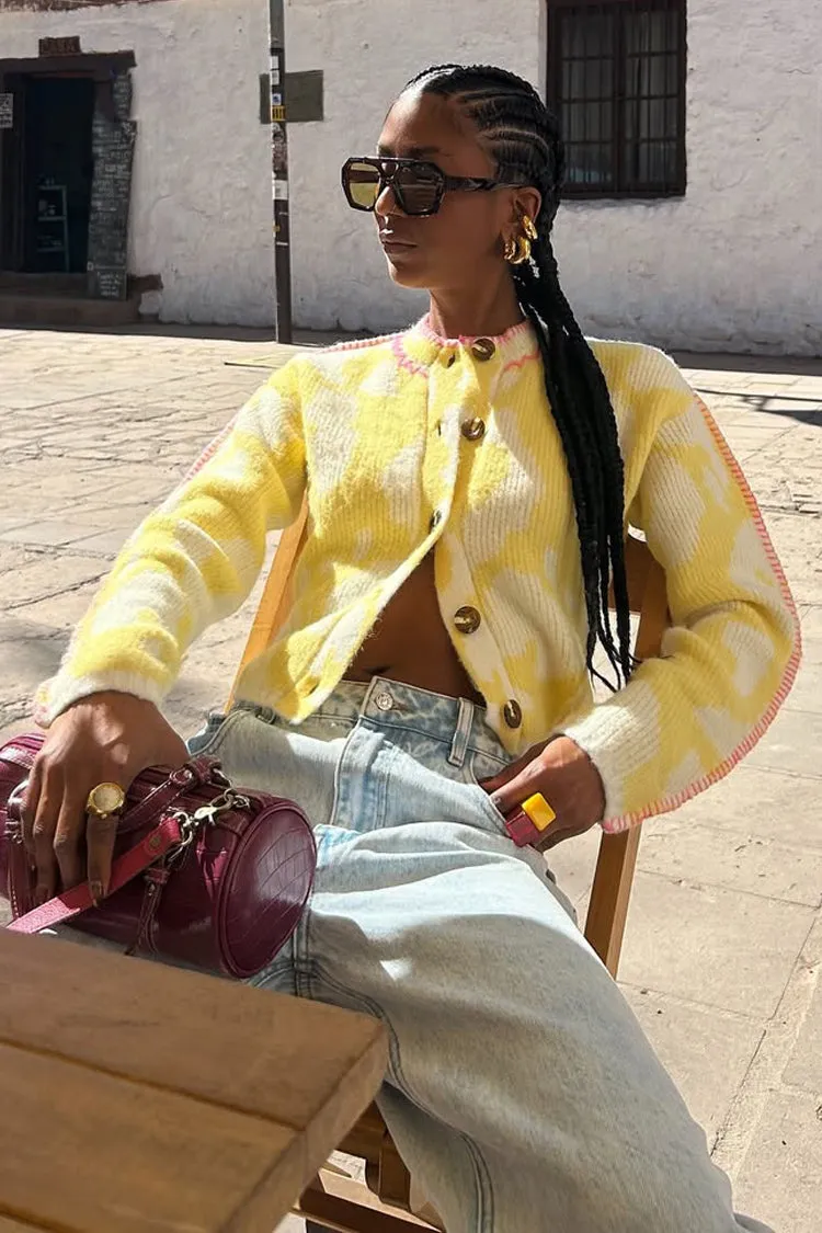 Yellow Zizi Cardigan Cozy Weekend Versatile Casual Look