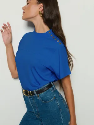 Yvette Mock Neck Tee vacation wear