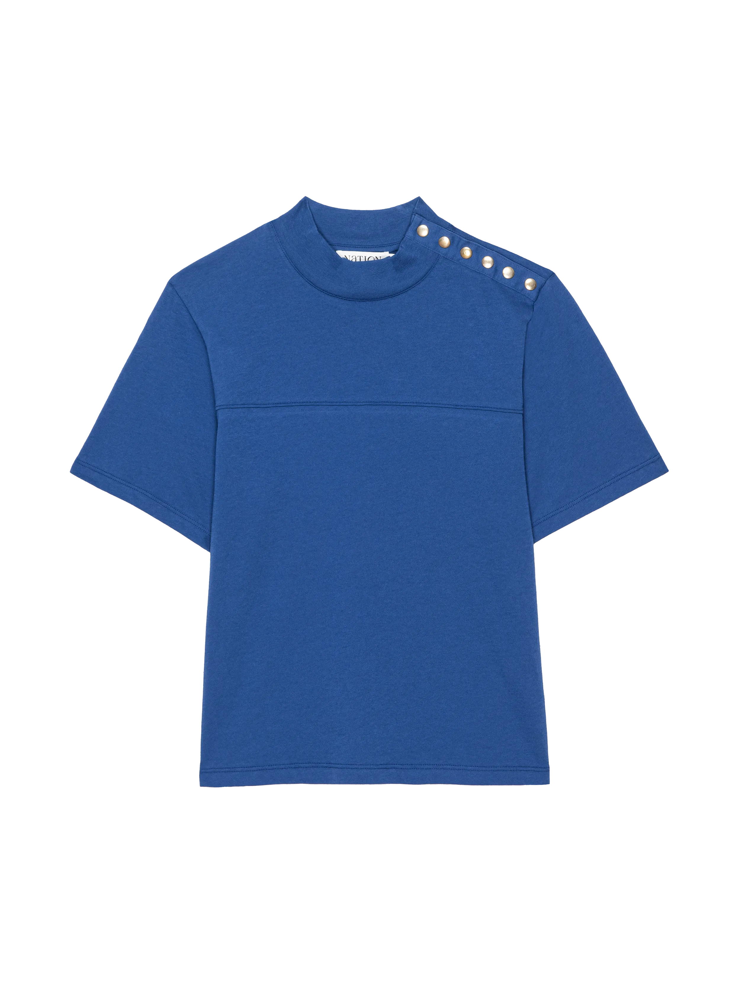 Yvette Mock Neck Tee Basic Comfort