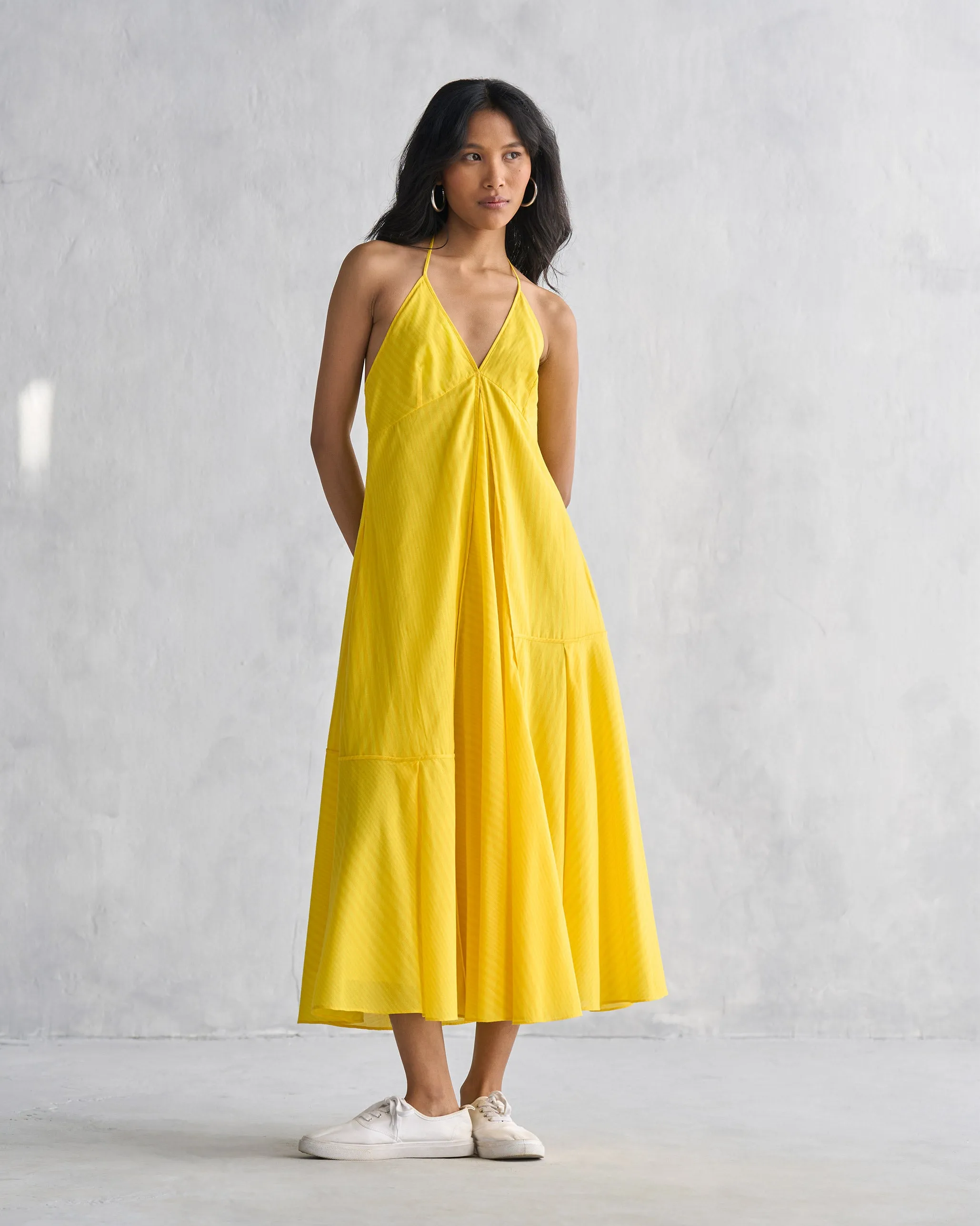 Zanzibar Dress - Yellow Relaxed-fit gown Floral design