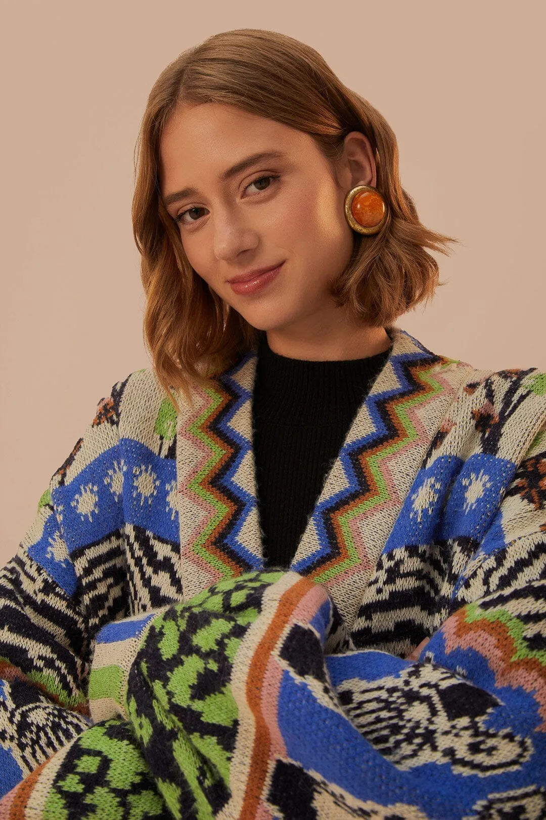 simple design Light Reflective Trims Zebra Ainika Cardigan